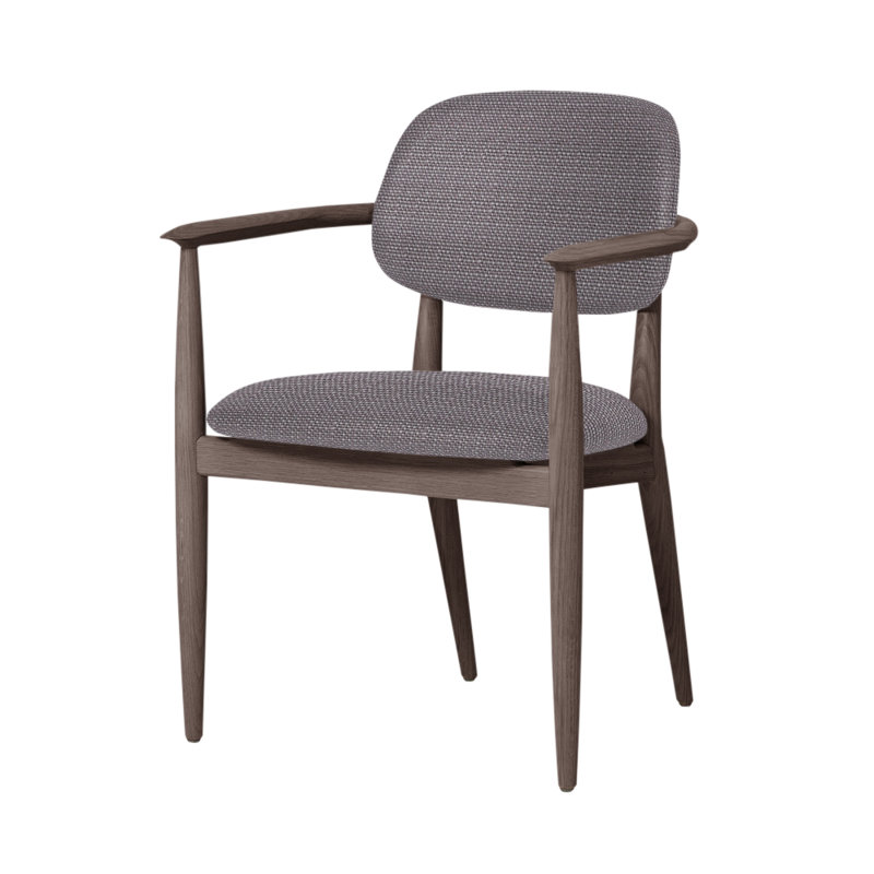 Chaise Slow de Space Copenhagen, Noyer à finition savonnée, L493 Mastic Sanfor 3479