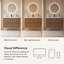 Meuble-lavabo mural simple de 91 cm (36 po) seulement, de style moderne du milieu du siècle, en bois cannelé avec coins arrondis, 2 tiroirs à fermeture douce