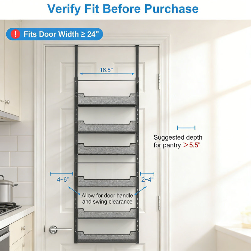 Over-the-Door Spice Rack, Black