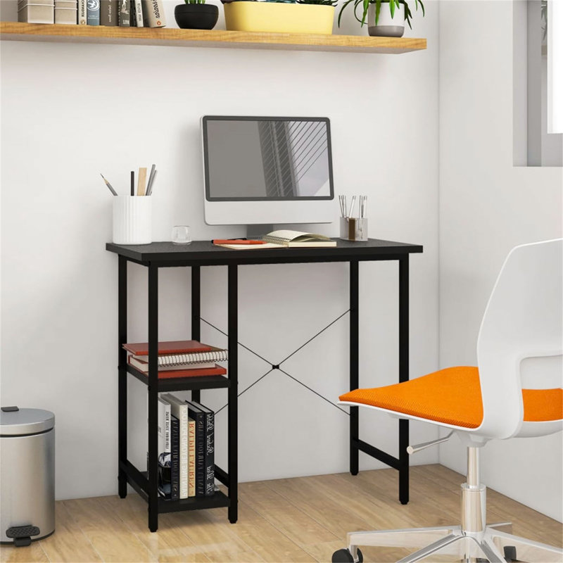 80cm Rectangle Writing Desk, Black, Black