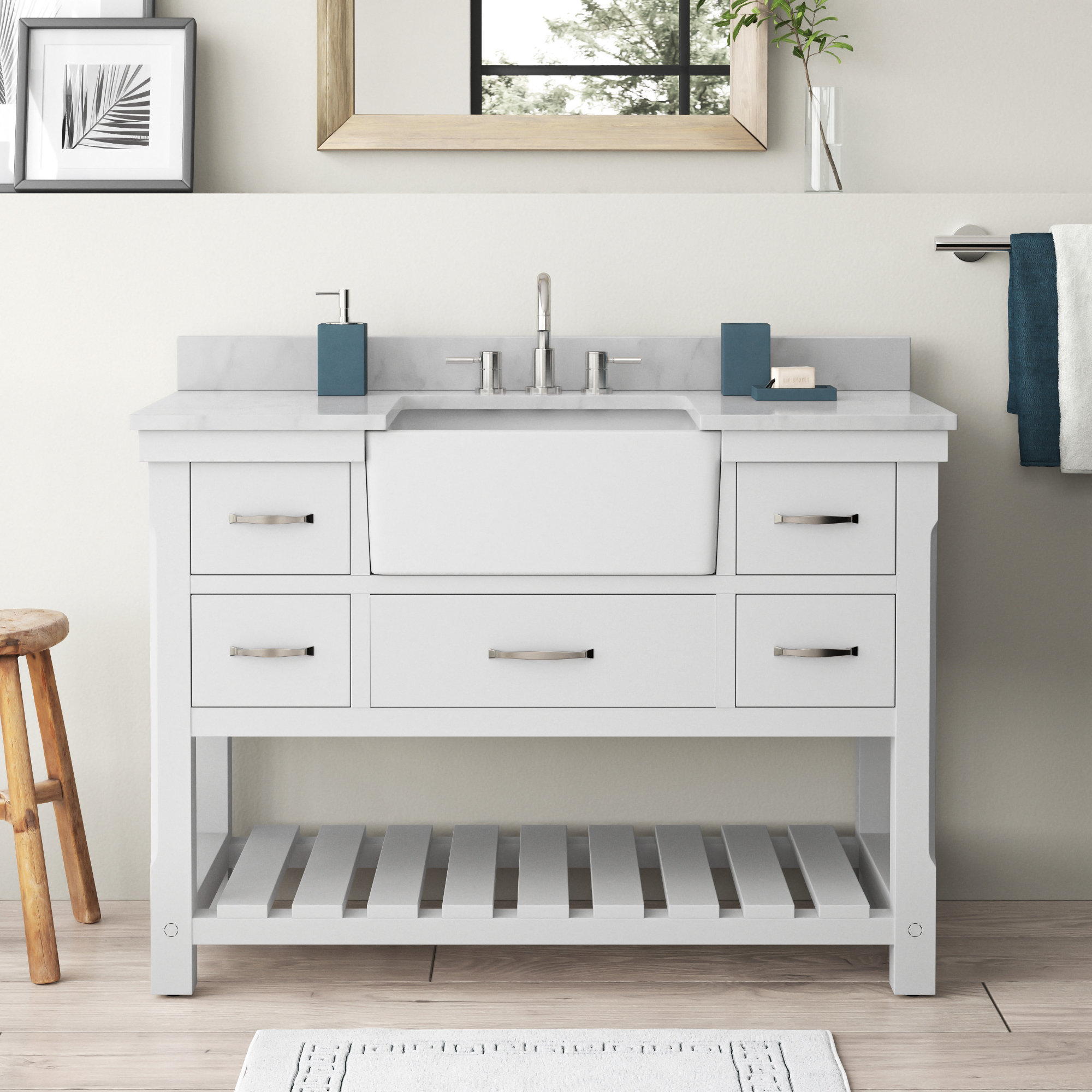 California 48-inch Vanity with Matte White Top