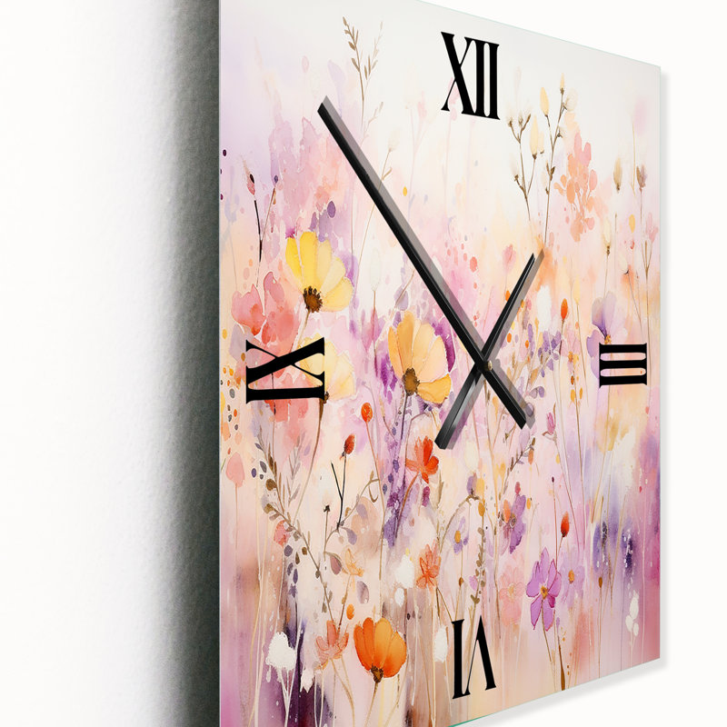 Horloges murales roses et fantaisistes I - Abstract Botanicals, H 32 po x l 16 po