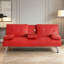 Canapé-lit futon en cuir 67 po avec porte-gobelet et dossier réglable 67 po-44095704
