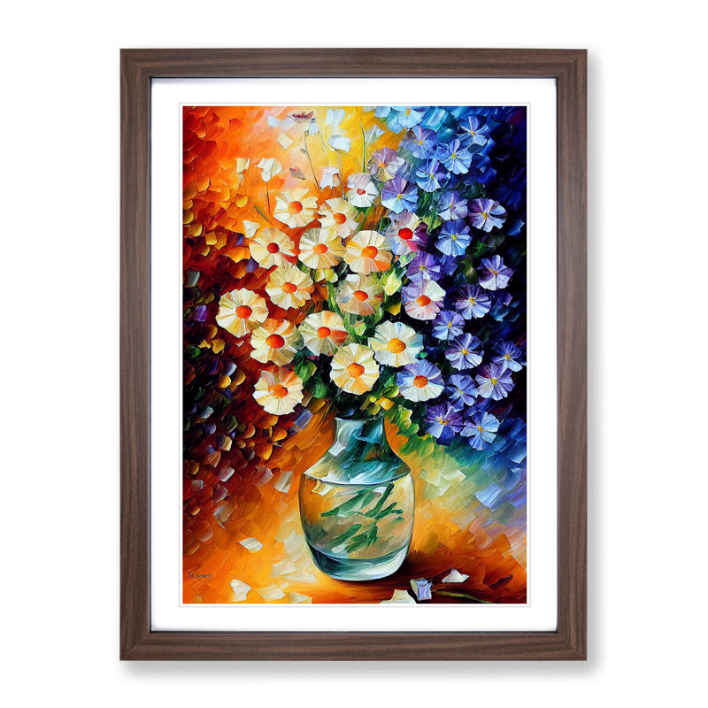 Vase Of Flowers No.4 - Wall Art, 66cm H x 48cm W, Walnut Framed Paper