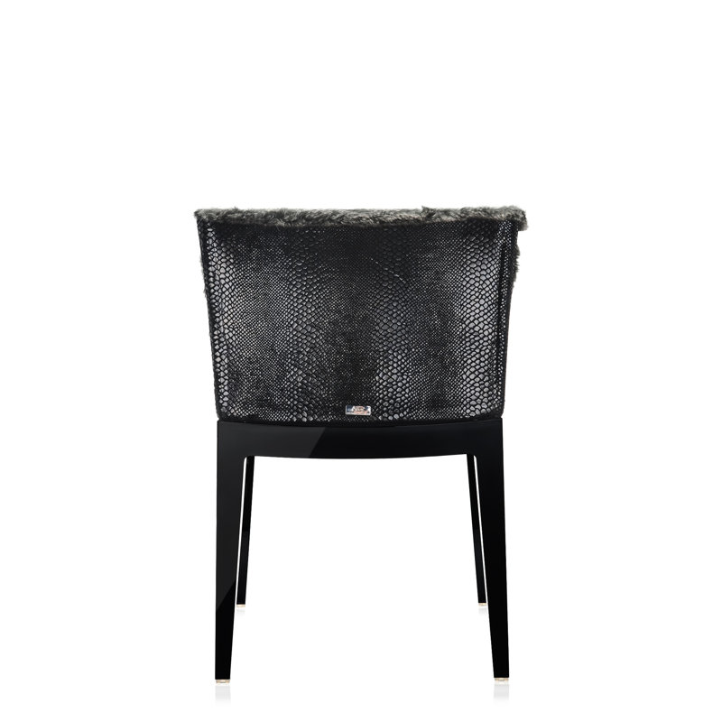 Mademoiselle Armchair, Black, Gray Faux Fur