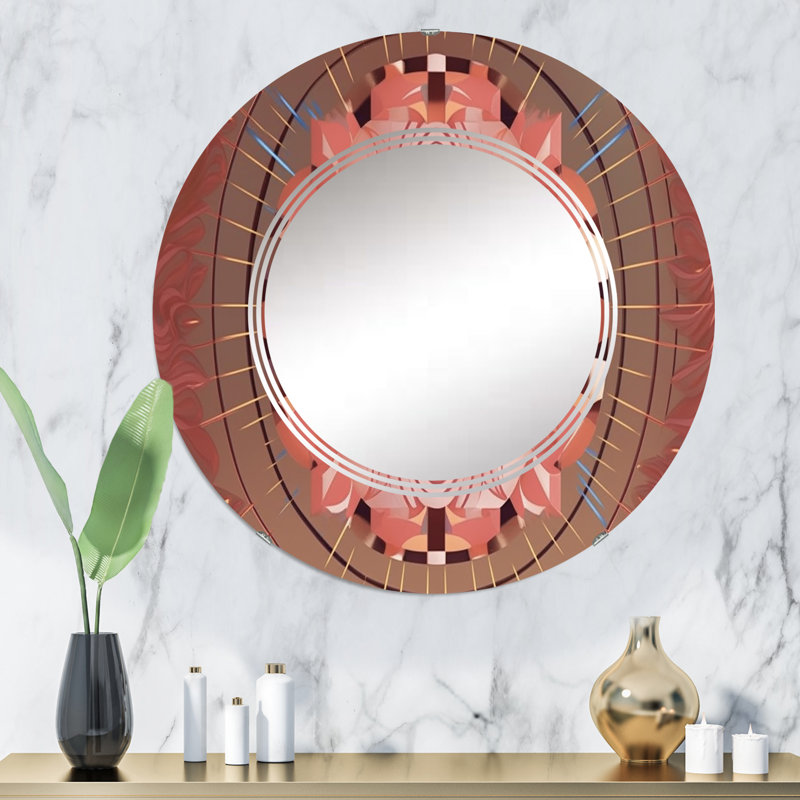 Zaurak - Miroir mural moderne rond, 32 po x 32 po