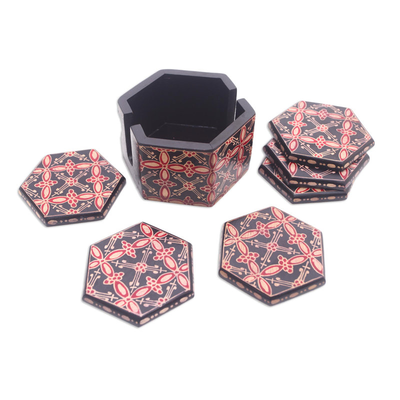 Sous-verres Bungalow Rose Batik (ensemble de 6)