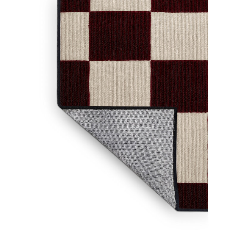 Tapis rouge à carreaux lavable à la machine, Tapis de couloir 2 pi x 5 pi
