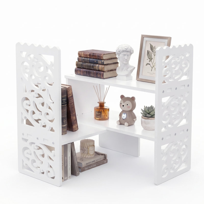 Expandable Wood Plastic Composite Desk Storage Rack , White