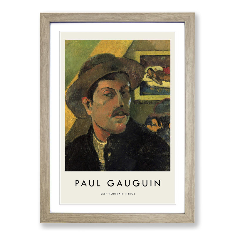 Self Portrait by Paul Gauguin - Picture Frame Painting, 48cm H x 36cm W x 2cm D, Oak
