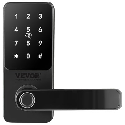 Serrure connectée, poignée de porte intelligente 5 en 1, verrou de sécurité à empreinte digitale avec application de contrôle, serrure connectée Bluetooth, serrure de porte sans clé avec poignée, serrure de porte biométrique, serrure de porte numérique à clavier pour porte d'entrée