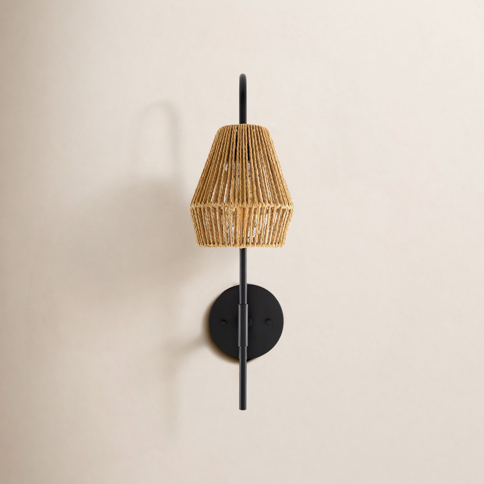 Coallier 20" H 1-Light Hardwired Wall Sconce, Black