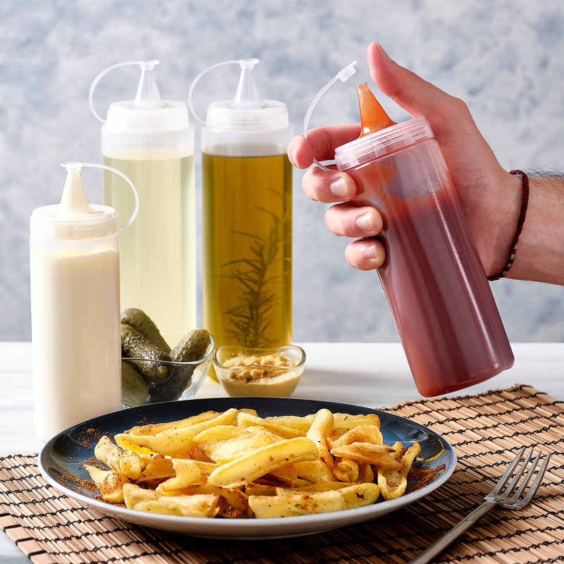 Ensemble de 4 bouteilles en plastique transparent sans bpa Crystalia