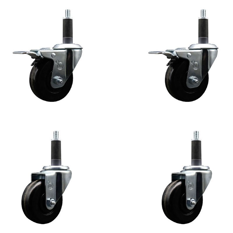 Ensemble de roulettes pivotantes 3,5 po SS