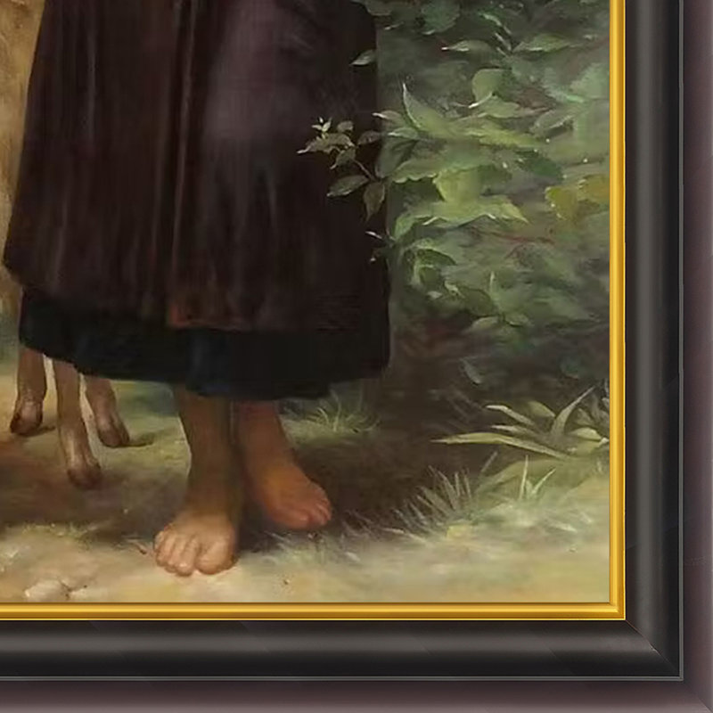 « the shepherdess, 1873 » par william-adolphe bouguereau, peinture sur toile encadrée, H 30 po x l 42 po x P 2 po