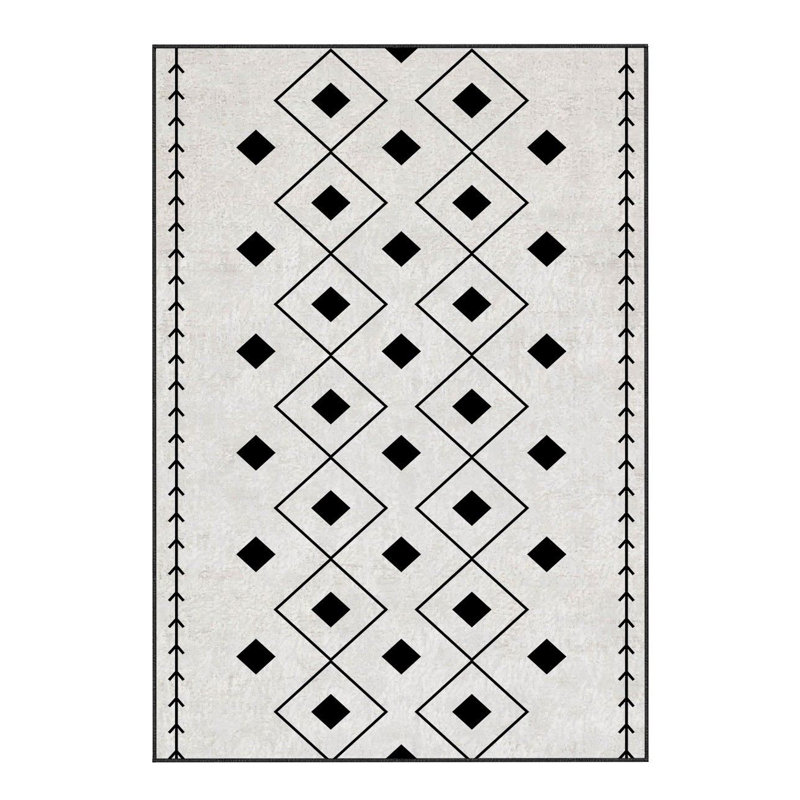 Luxurious Woven Carpet, 100% Polyester, 70.9 x 110.2 Inches | 740 g/m², Non-Slip Felt Dot Underside, 0.2 Inch Pile Height | Machine Washable, Easy Care, Perfect for Living Room & Bedroom Décor