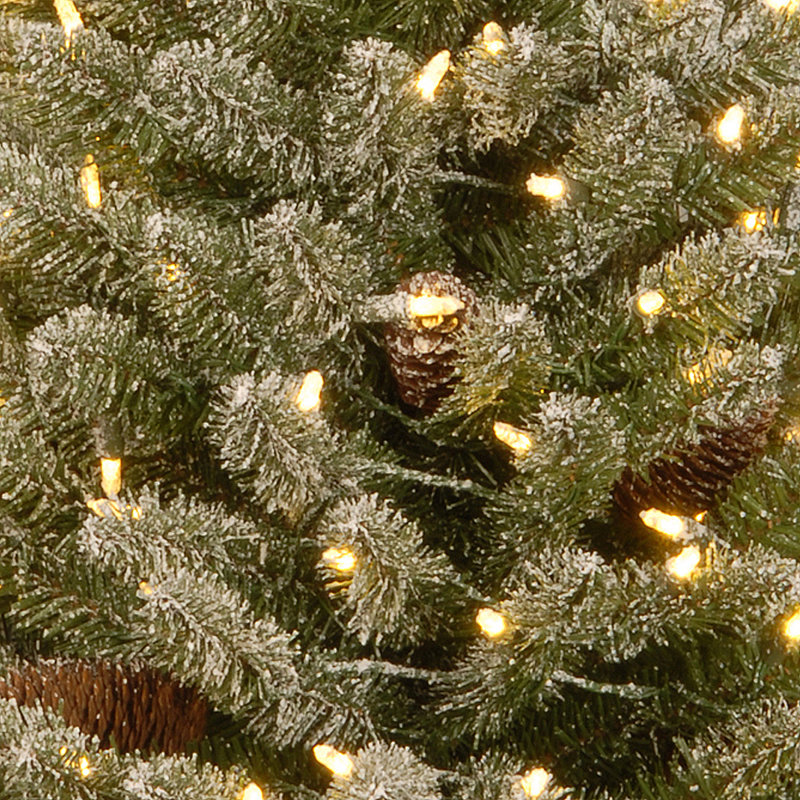 Sapin floqué avec lumières DEL, 3'