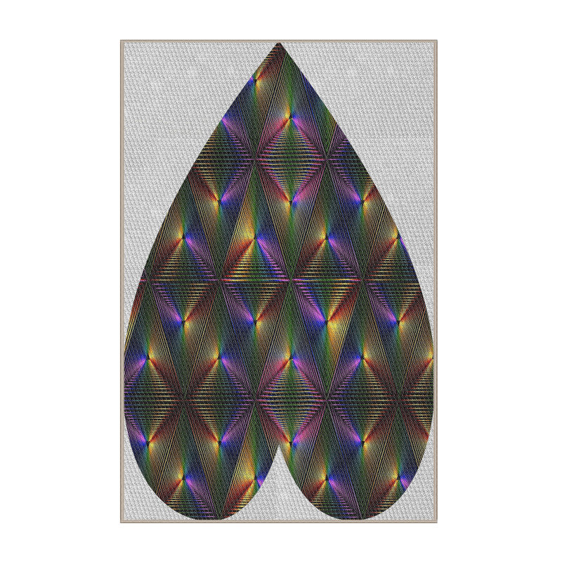 Tapis gris/bleu marine à motifs Nante, Rectangle 5 pi x 8 pi