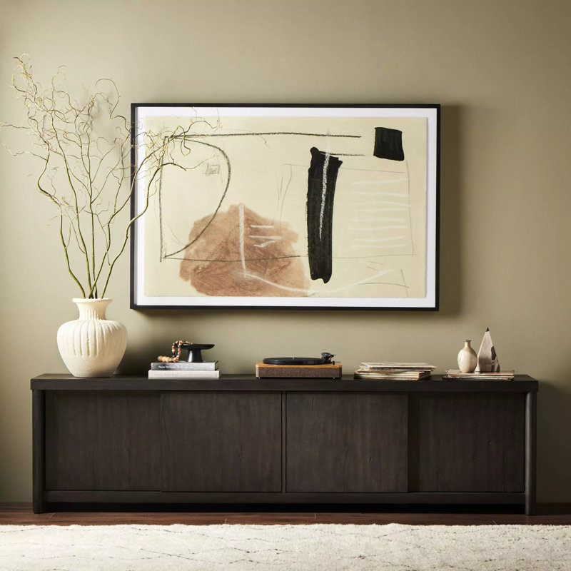 Laredo TV Stand - Smoked Black Veneer, Light Brown