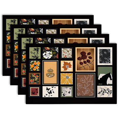 4-Piece Polyester Rectangle Dining Table Placemat