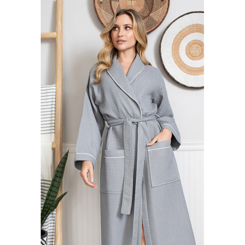 Peignoir gaufré LOTUS LINEN, S, gris