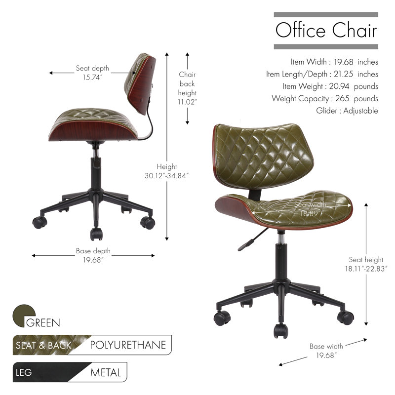 Chaise de bureau Flara, Vert
