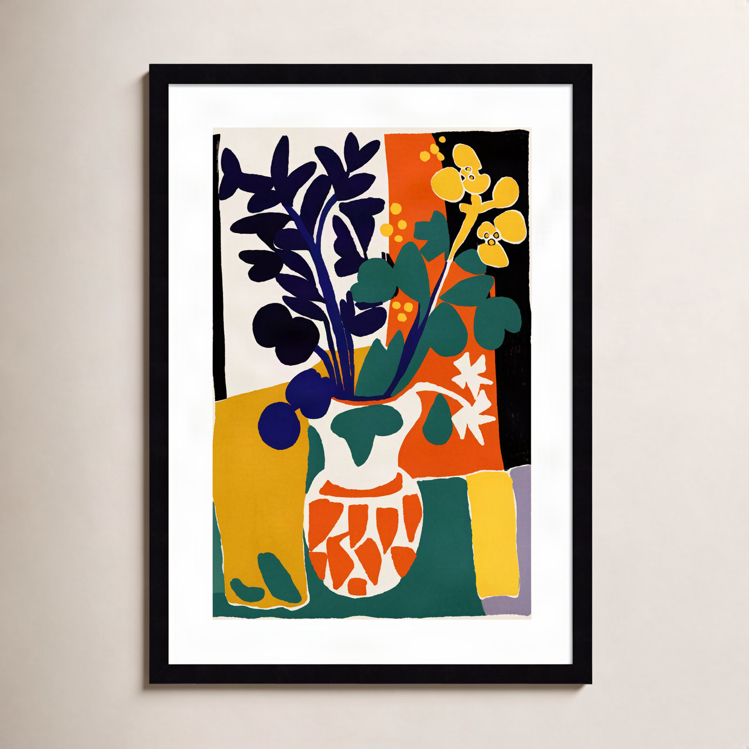 Ovando "France Floral Impressions" Print, 25" H x 19" W, Black