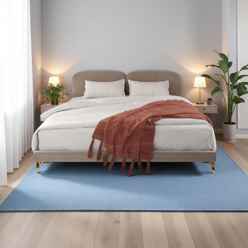 Upholstered Bed, Taupe