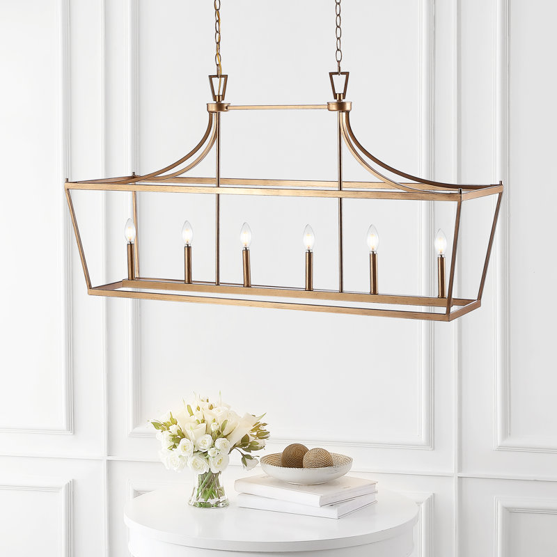 Nardone 6 - Light Kitchen Island Pendant, Gold Painted