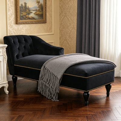 Chaise longue en velours 58 "