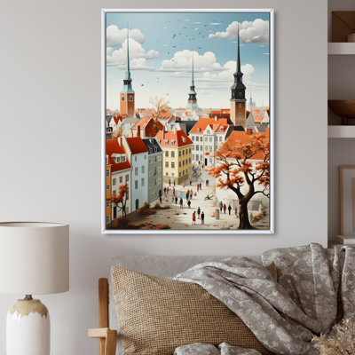 Hoosick Danemark, toits écarlates, collage I - impression