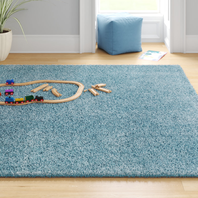 Tapis uni à poils longs - Basics by Wayfair ™, Rectangle 7 pi 10 po x 10 pi, Silver