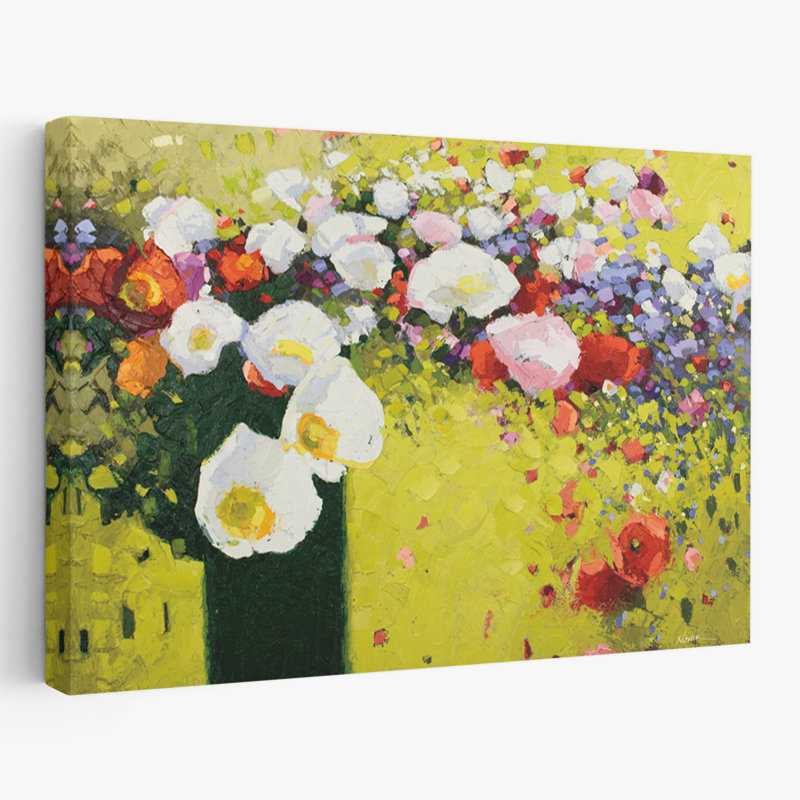 Fleurs abstraites - Coquelicots en pleine nature, H 16 po x l 24 po