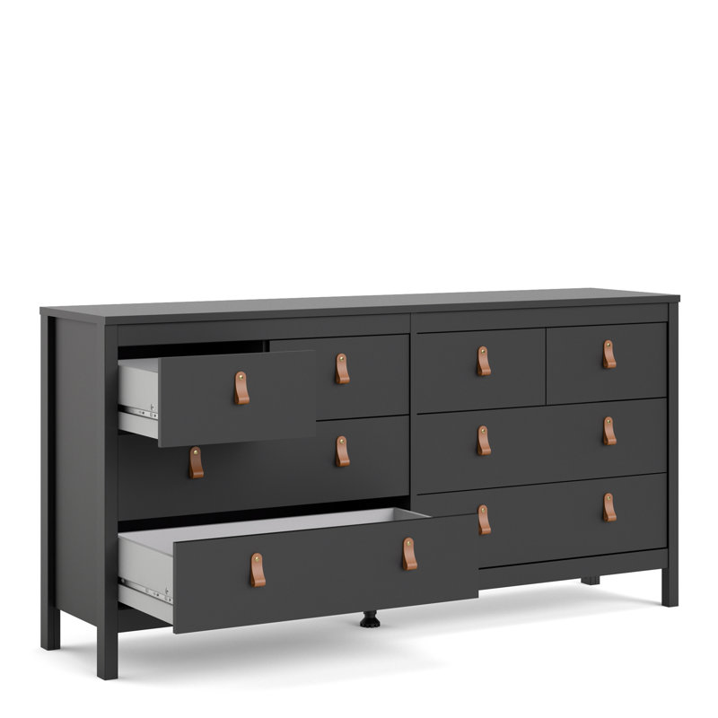 Finnmark 159.4 cm W Chest of 8 Drawers, Black