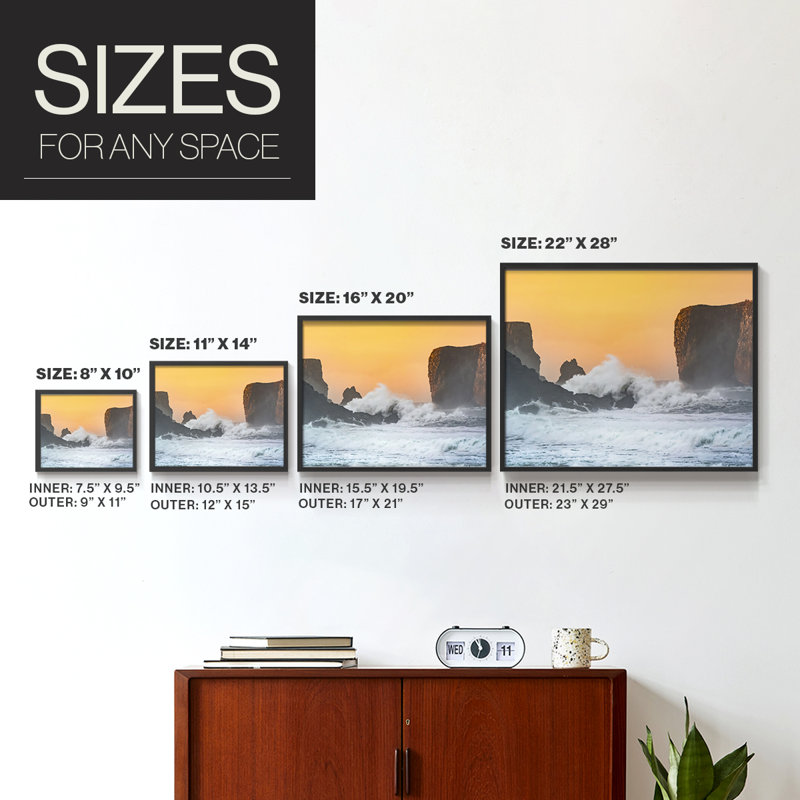 Spray -Framed Print - Restickable, H 8 po x l 10 po, Noir, noir, noir, noir