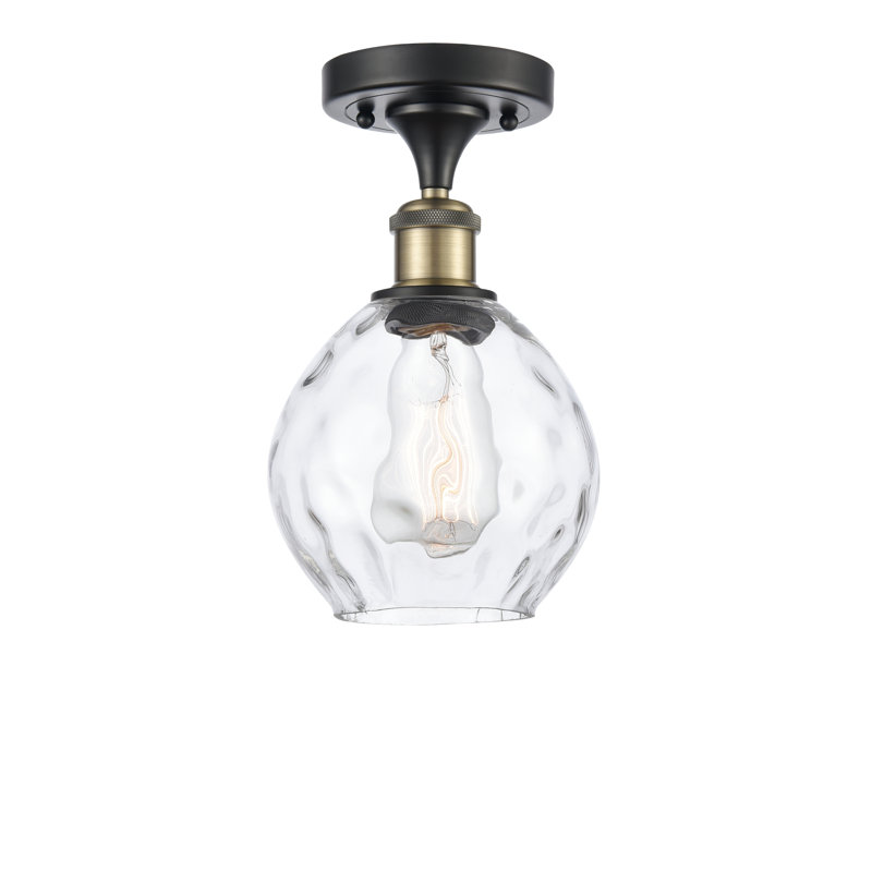 Plafonnier semi-encastré 6 lumières Morganna, Ampoule non incluse, Laiton antique noir