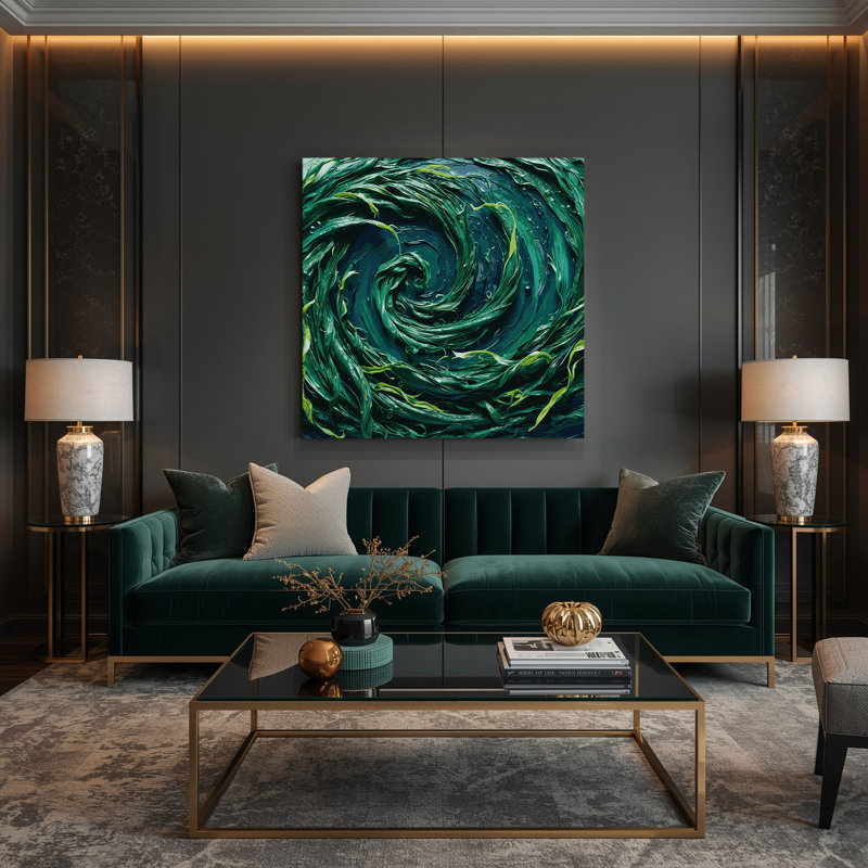 Légumes, art mural sur toile Hijiki bleu, H 12 po x l 12 po