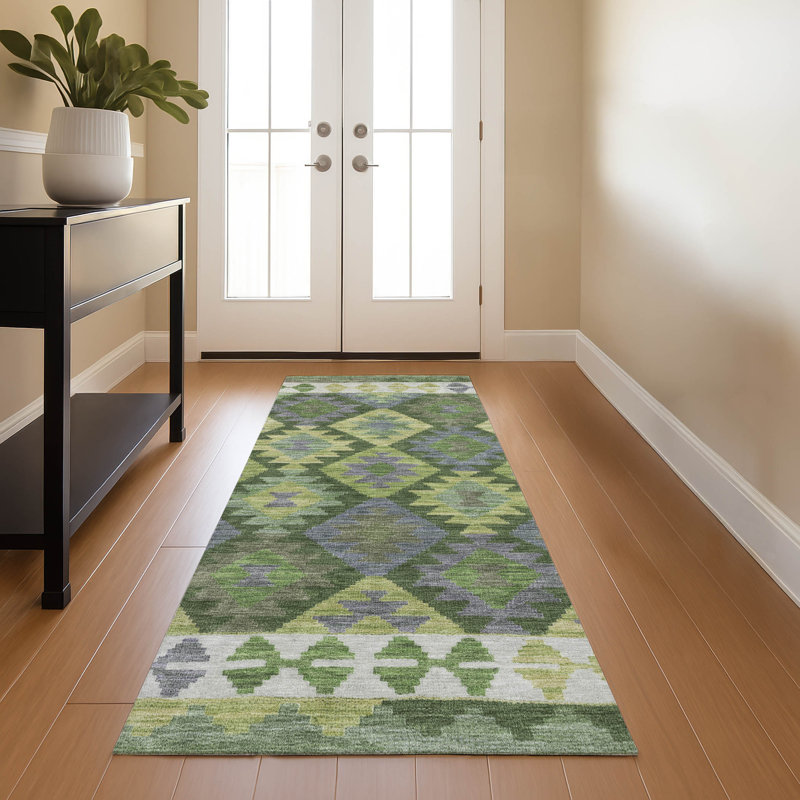 Premium Machine Washable Mayfield AMF1915 Tribal Rug, Runner 2'3" x 7'6"
