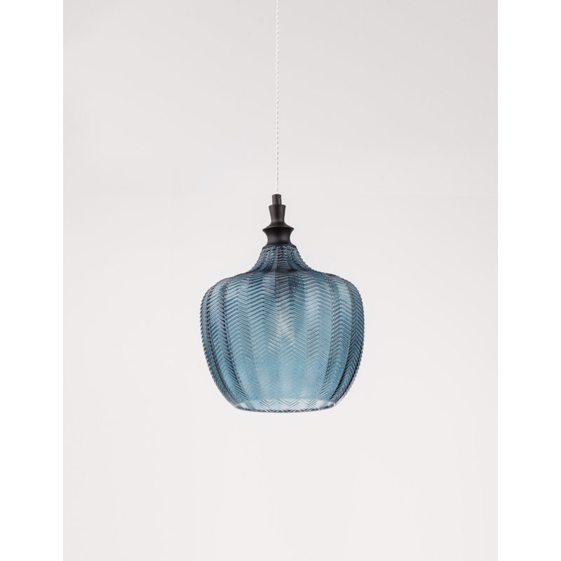 1 - Light Single Pendant, Dark Blue, Black