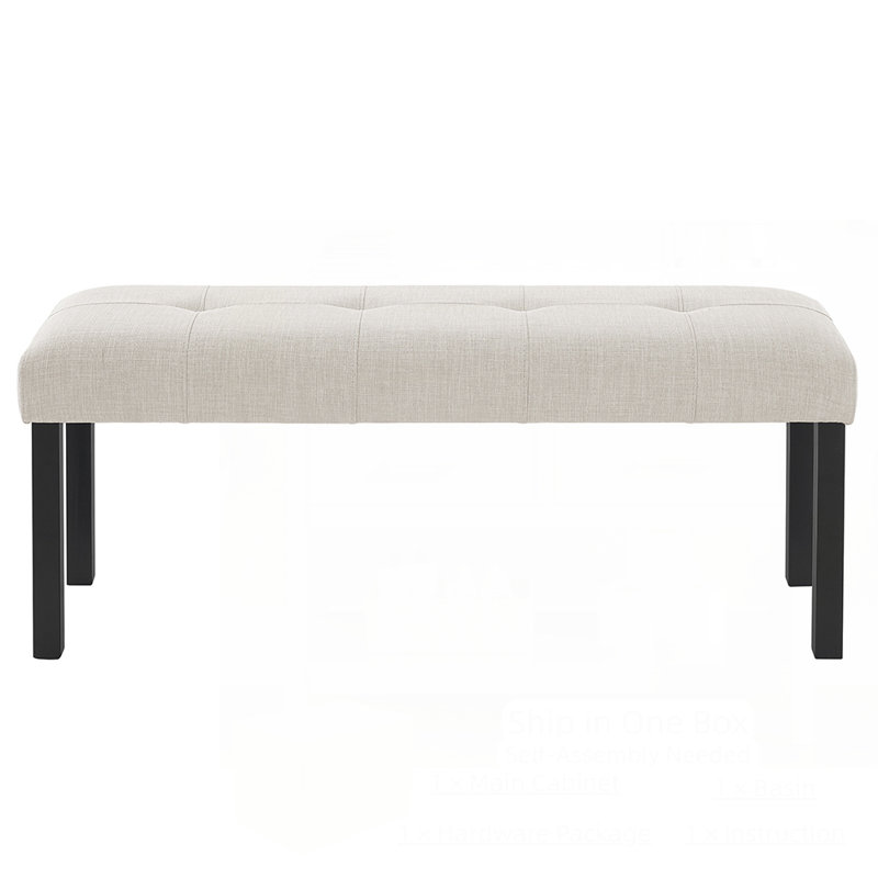 Banc de salle à manger rembourré Modern, Beige