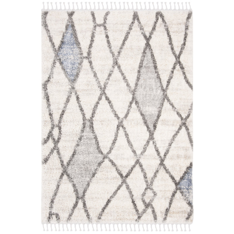 Triplett Fringe Shag Performance Abstract Rug, Rectangle 5'3" x 7'6"