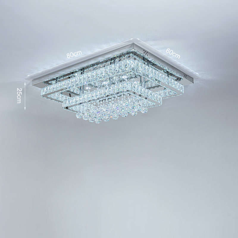 Jaclynn Modern Crystal LED Flush Mount Ceiling Light Fixture