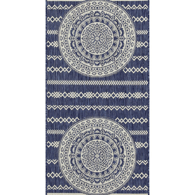 Sunshine Indoor/Outdoor Area Rug, Blue, Rectangle 7'10" x 10'3"