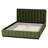 Baxton Studio Granger Velvet Upholstered Platform Bed With Channel Tufted Headboard, Modern Low Profile Bed Frame, Moss Green, Queen-632313618