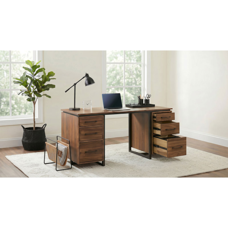 Bureau d'ordinateur à 6 tiroirs Berhalter