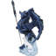 Figurine dragon bleu et loup blanc minuit avec épée