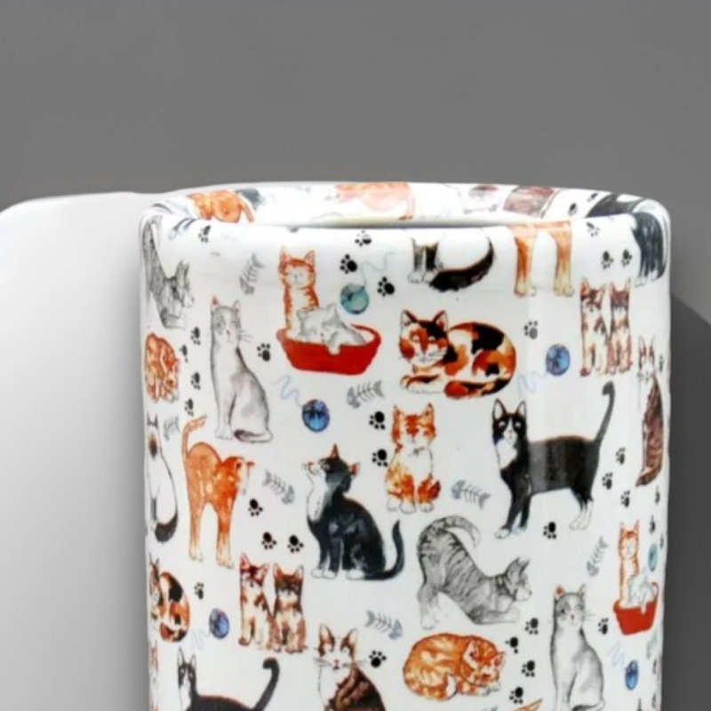 Cowen Hand-Finished Ceramic Freestanding Umbrella Stand – Vintage Glazed Design, Elegant Décor for Hallways or Entryways