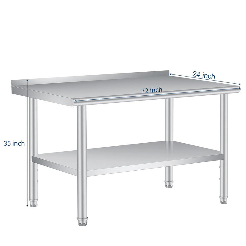 182.9cm W Stainless Steel Top Workbench