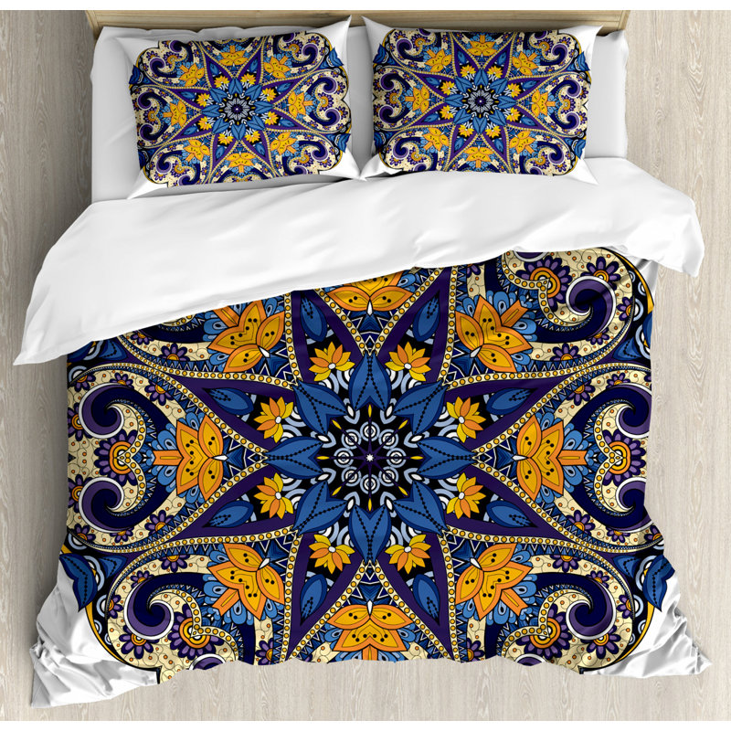 Ensemble de housse de couette mandala, Housse de couette très grand et 2 taies