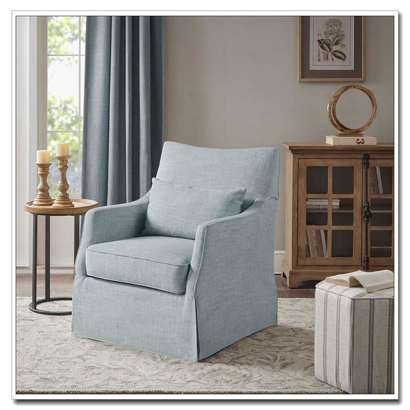 Chaise à jupe pivotante avec coussin d'assise amovible, Bleu pâle